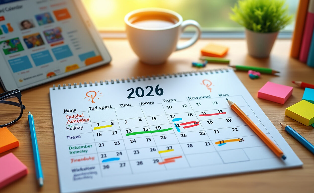 découvrez le calendrier scolaire 2026 complet avec les jours fériés et les ponts naturels pour mieux organiser votre année scolaire et vos vacances.